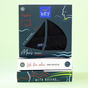 Jednolite bokserki Key – ciemno-szary melanż