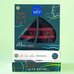 Kolorowe męskie bokserki Key – granatowe