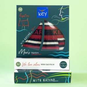 Kolorowe męskie bokserki Key – paski dziane