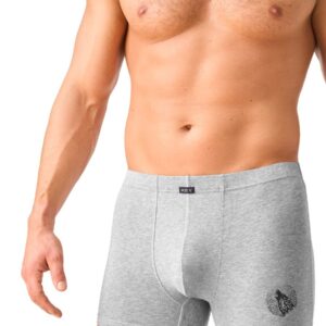 Bokserki męskie z motywem wilka – do 4 xl Key – szary melanż