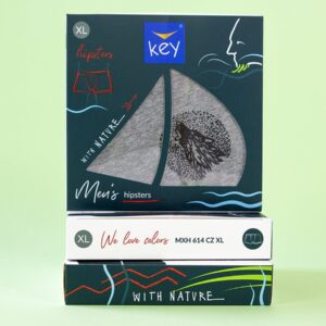 Bokserki męskie z motywem wilka – do 4 xl Key – czarne