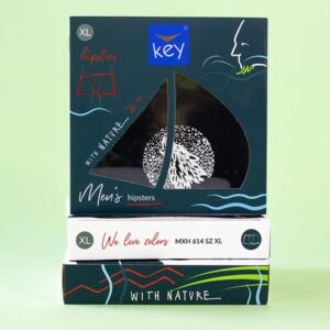 Bokserki męskie z motywem wilka – do 4 xl Key – szary melanż