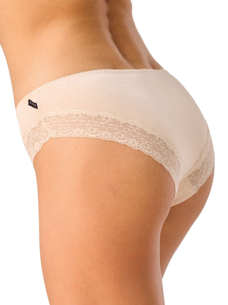 Niskie koronkowe majtki mini bikini 2 szt. Key – beżowe