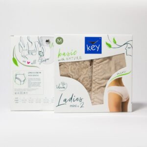 Niskie koronkowe majtki mini bikini 2 szt. Key – beżowe