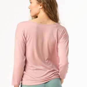Relaksacyjna bluzka modal & wełna merino – 3 sploty Key – różowa