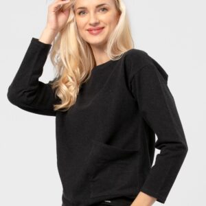 Wygodna i ciepła bluza domowa – HOT TOUCH Key – czarny melanż