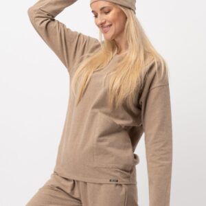 Wygodna i ciepła bluza domowa – HOT TOUCH Key – karmelowa