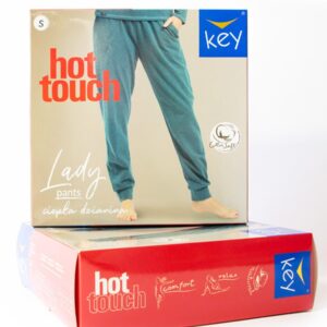 Wygodne i ciepłe spodnie domowe HOT TOUCH Key – jasno-szary melanż