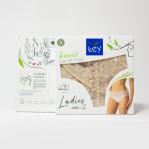 Zmysłowe koronkowe majtki midi bikini 2 szt. Key – białe